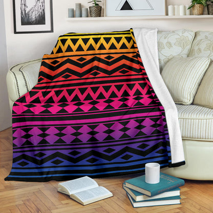 Rainbow Tribal Pattern Print Design A02 Premium Blanket