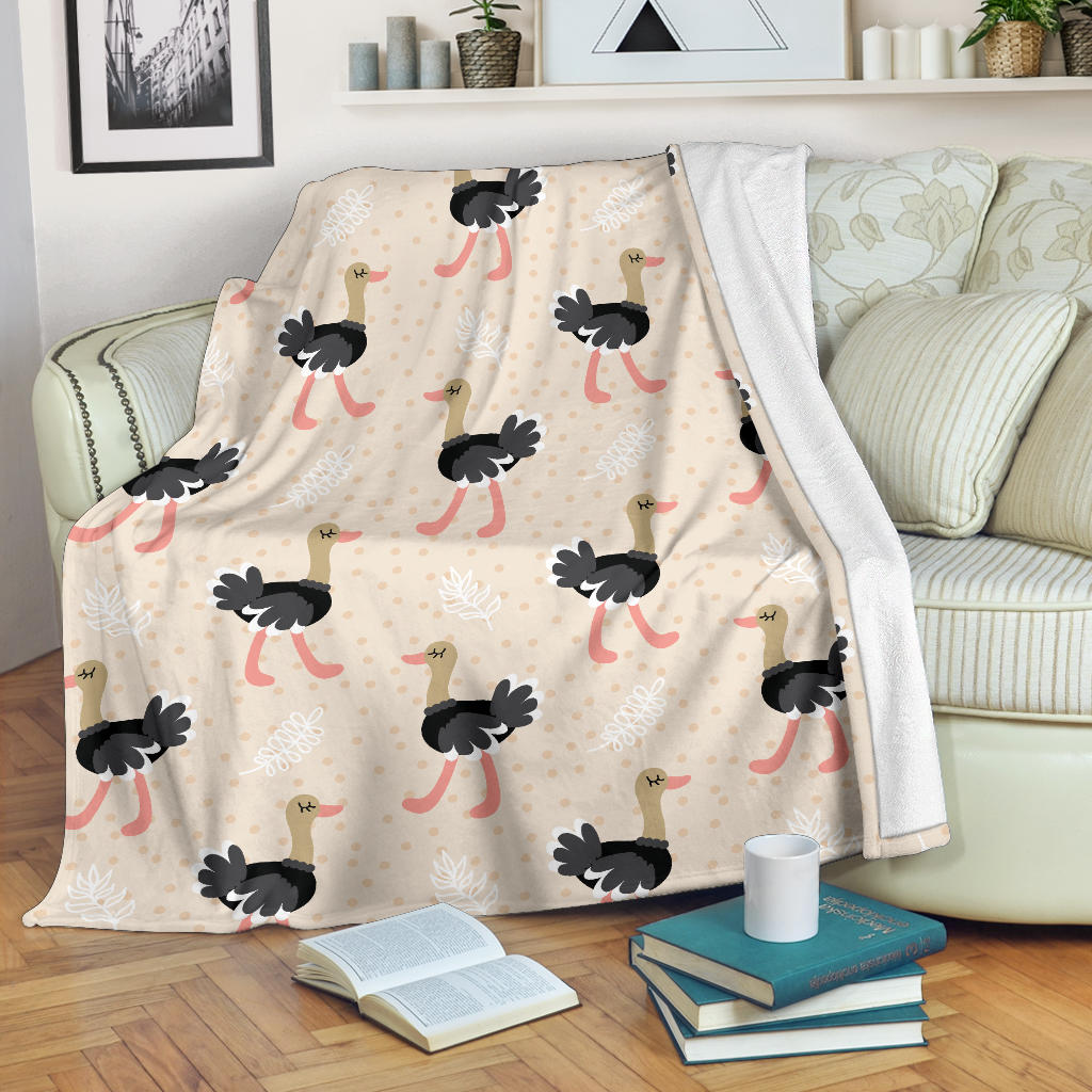 Ostrich Pattern Print Design 02 Premium Blanket