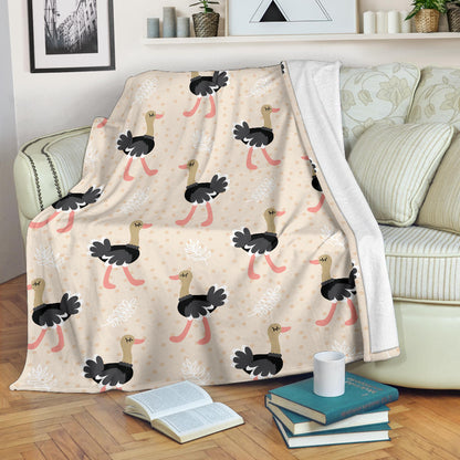 Ostrich Pattern Print Design 02 Premium Blanket