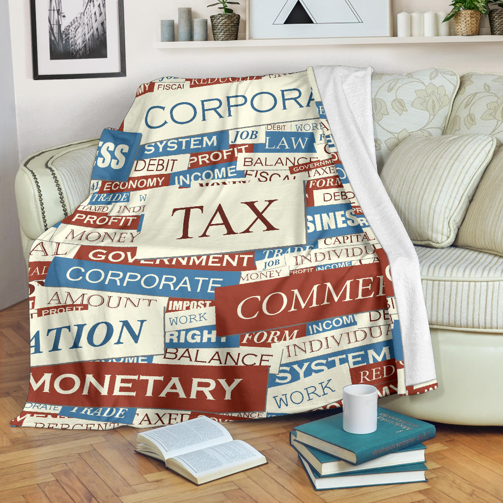 Accounting Financial Pattern Print Design 01 Premium Blanket