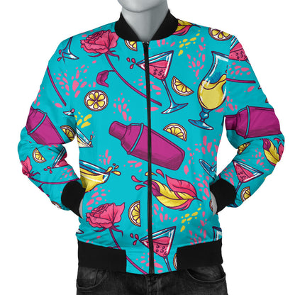 Cocktail Pattern Print Design 03 Men Bomber Jacket