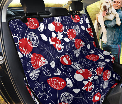 Nordic Pattern Print Design A02 Rear Dog Car Seat Cover Hammock
