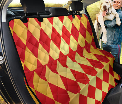 Harlequin Pattern Print Design 03 Rear Dog Car Seat Cover Hammock
