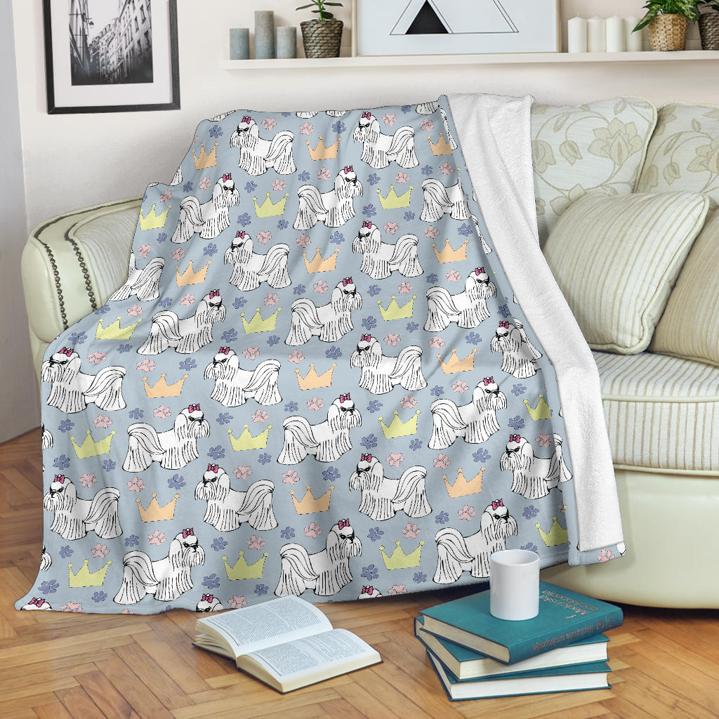 Maltese Pattern Print Design 04 Premium Blanket