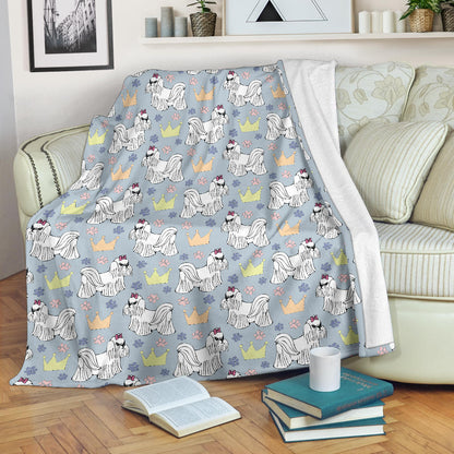Maltese Pattern Print Design 04 Premium Blanket