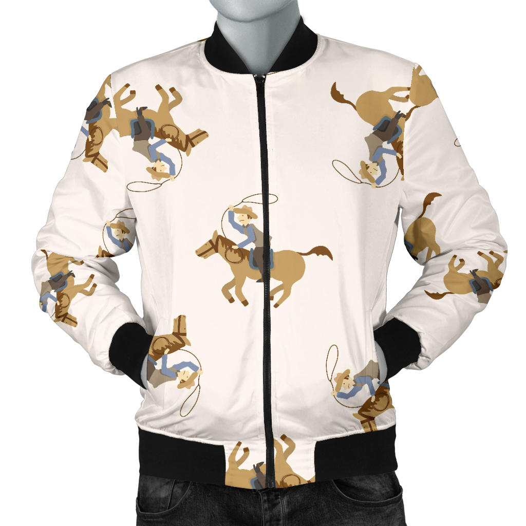 Cowboy Pattern Print Design 01 Men Bomber Jacket