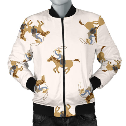 Cowboy Pattern Print Design 01 Men Bomber Jacket