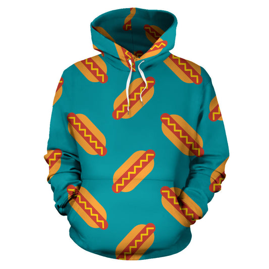 Hot Dog Pattern Print Design 03 Pullover Hoodie