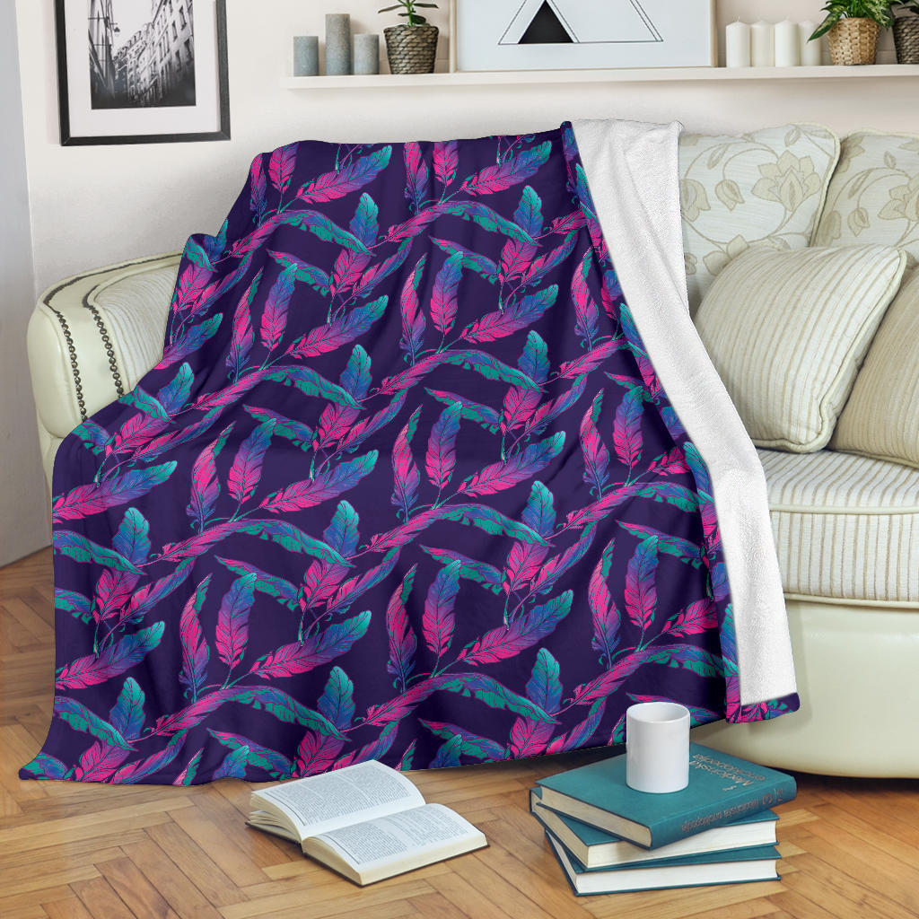 Banana Leaf Pattern Print Design 08 Premium Blanket