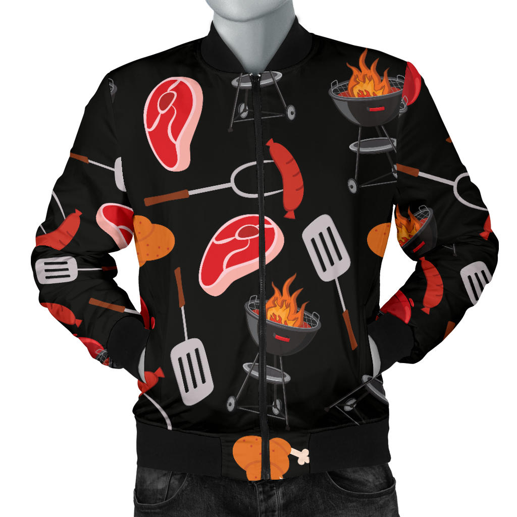 Barbecue Pattern Print Design 04 Men Bomber Jacket
