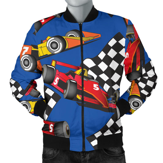 Racing Pattern Print Design A01 Men Bomber Jacket