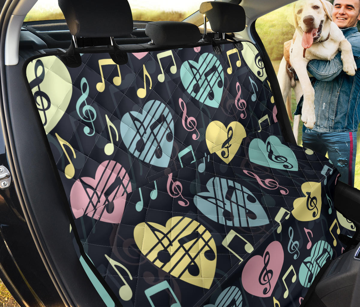 Music note Pattern Print Design A03 Rear Dog Car Seat Cover Hammock
