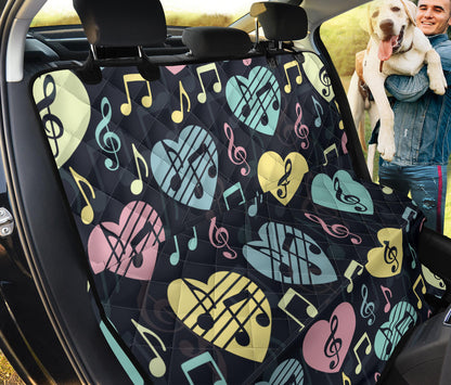 Music note Pattern Print Design A03 Rear Dog Car Seat Cover Hammock