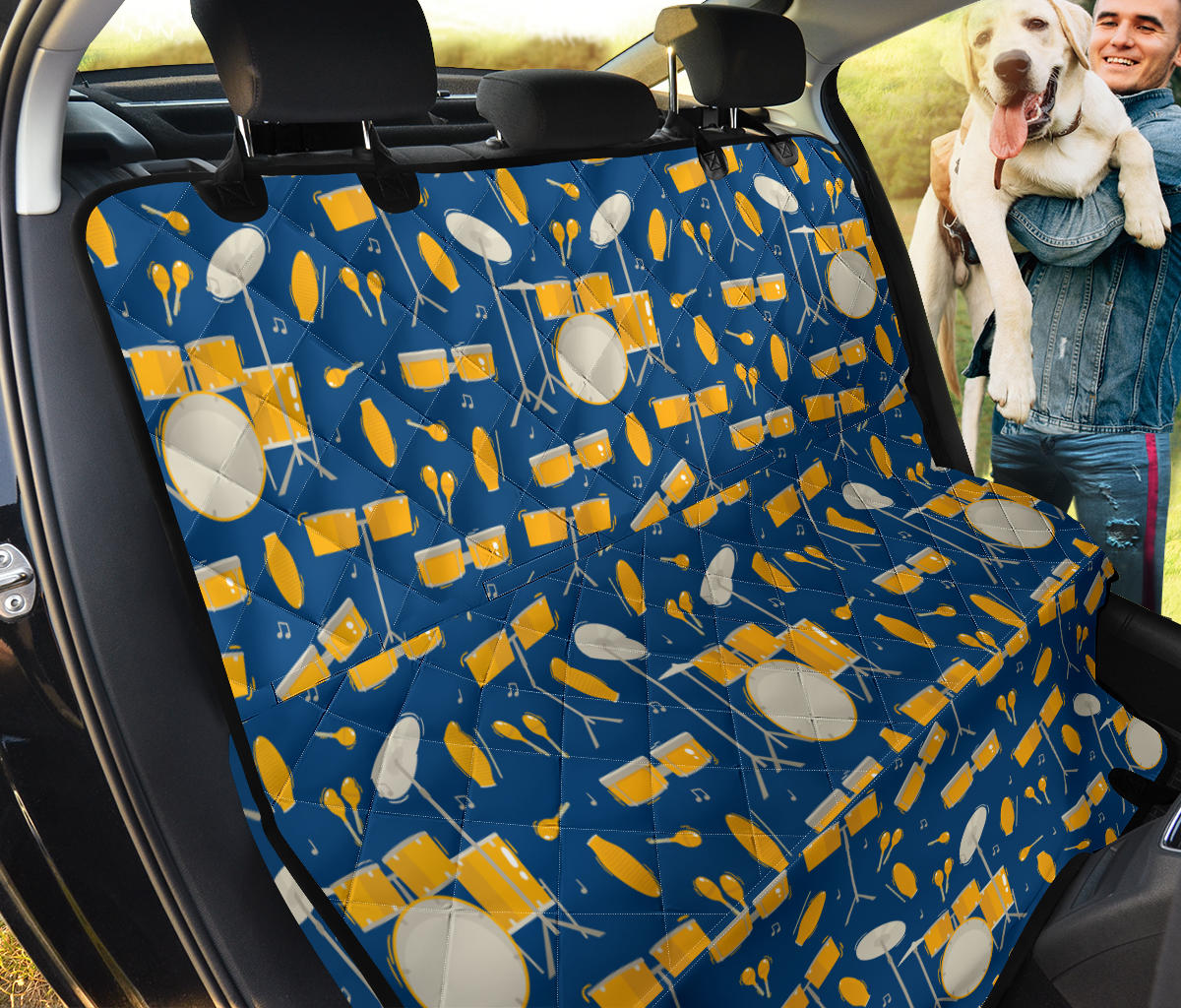 Drum Set Pattern Print Design 03 Rear Dog Car Seat Cover Hammock