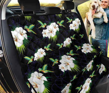 Hummingbird with Flower Pattern Print Design 03 Rear Dog Car Seat Cover Hammock