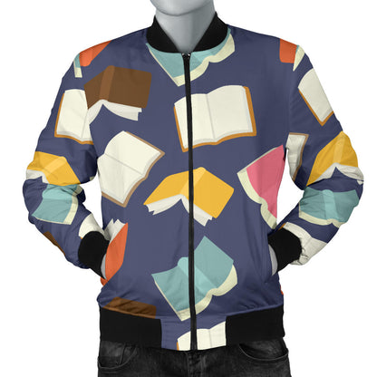 Book Pattern Print Design 01 Men Bomber Jacket