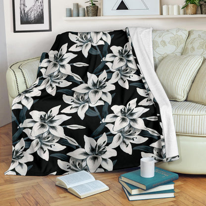 Lily Pattern Print Design 03 Premium Blanket
