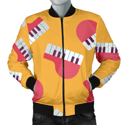 Piano Pattern Print Design 02 Men Bomber Jacket
