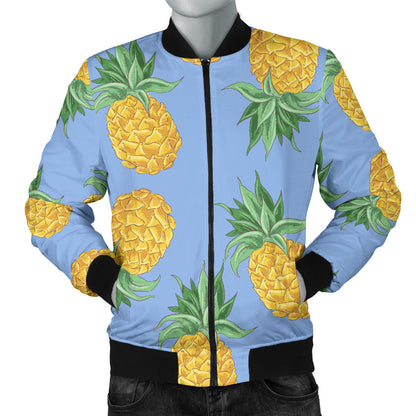 Pineapple Pattern Print Design A04 Men Bomber Jacket