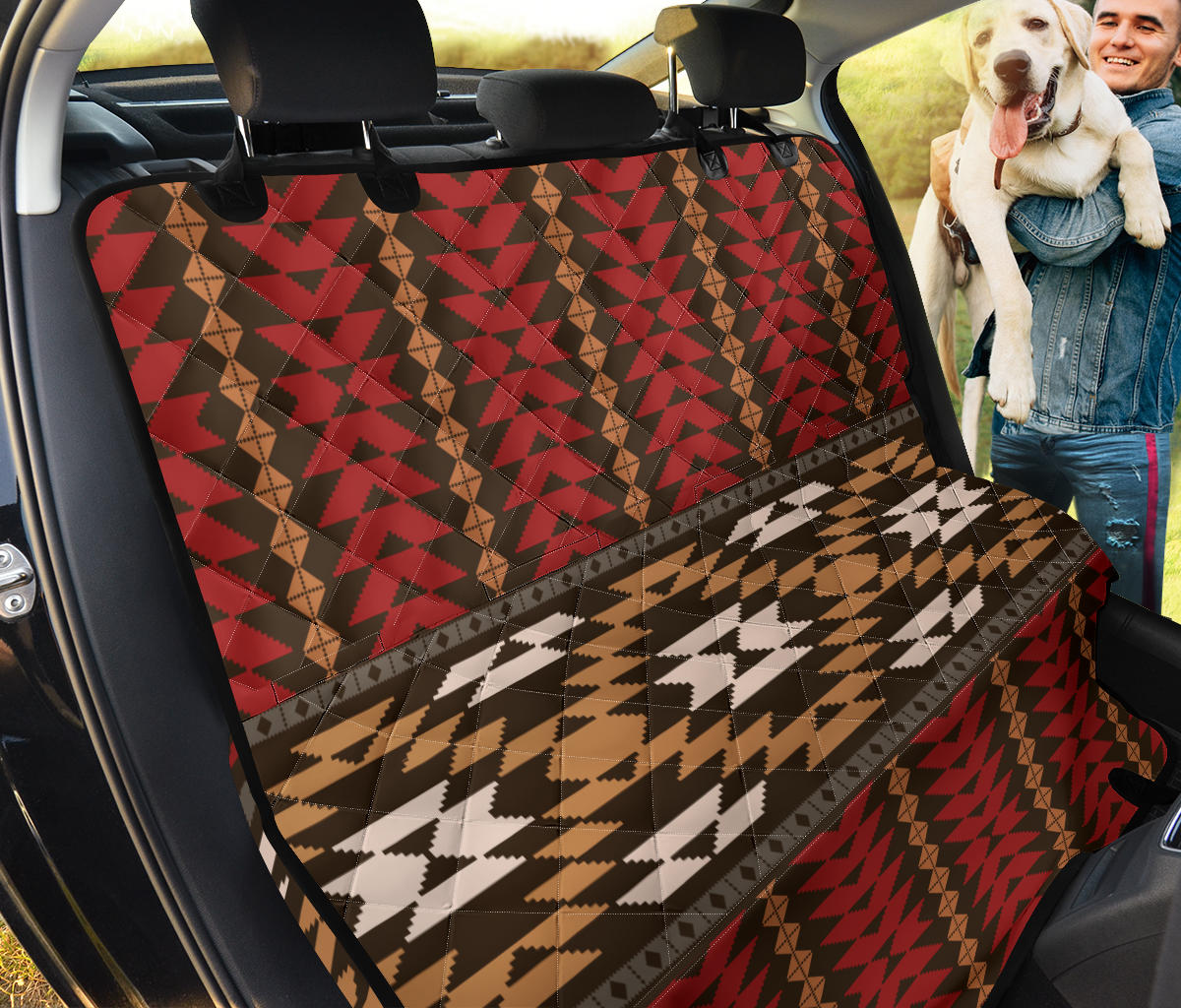 Native Pattern Print Design A02 Rear Dog Car Seat Cover Hammock