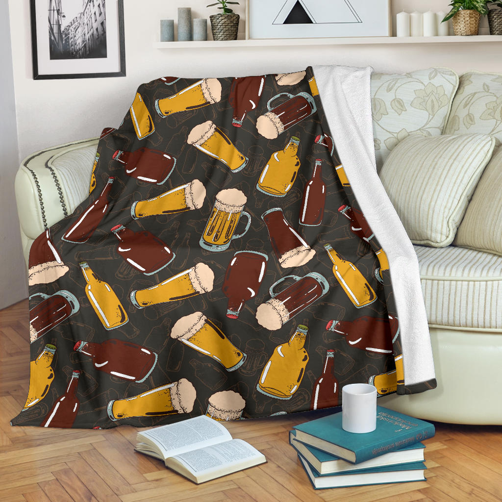 Beer Pattern Print Design 03 Premium Blanket
