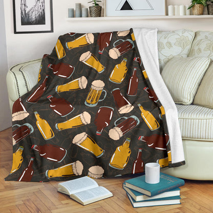 Beer Pattern Print Design 03 Premium Blanket