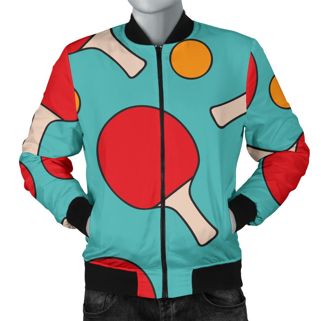 Ping Pong Pattern Print Design A01 Men Bomber Jacket