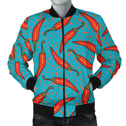 Chilli Pepper Pattern Print Design 05 Men Bomber Jacket