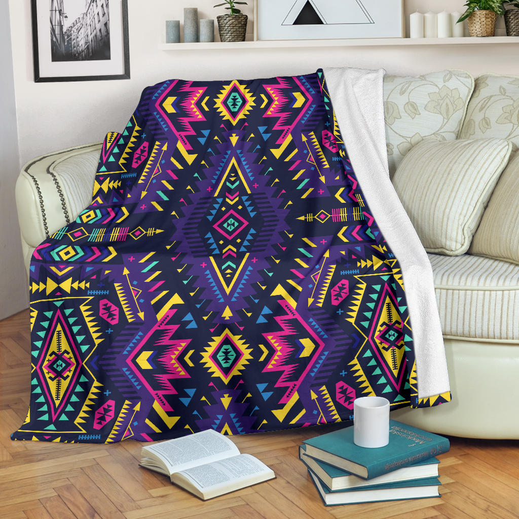 Aztec Pattern Print Design 07 Premium Blanket