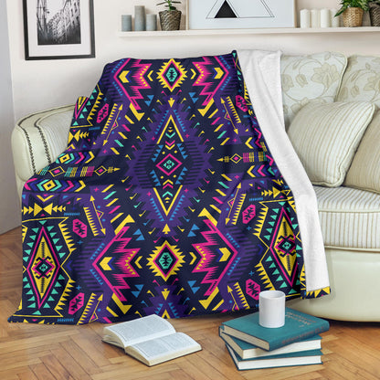 Aztec Pattern Print Design 07 Premium Blanket
