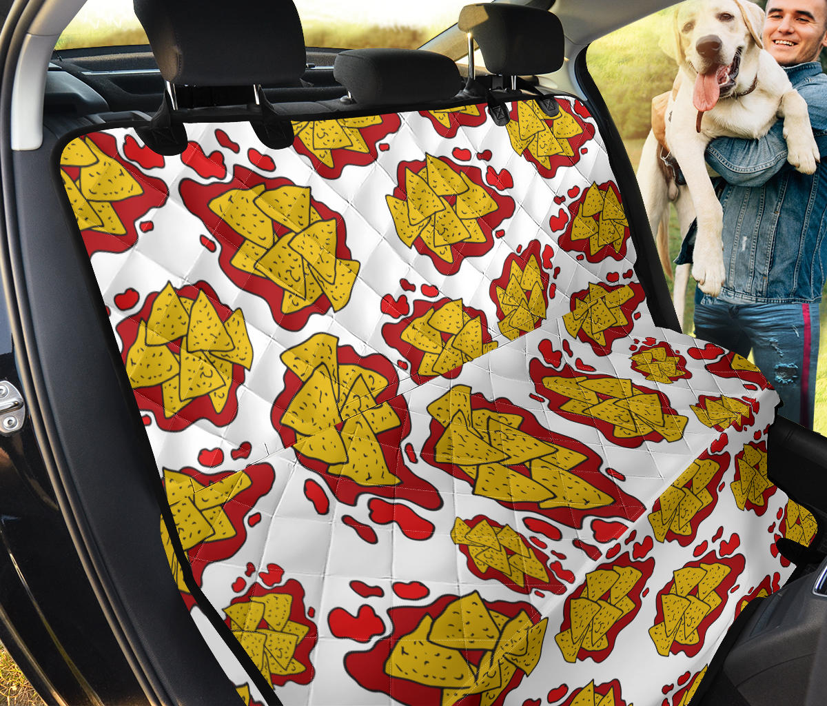 Nachos Pattern Print Design A03 Rear Dog Car Seat Cover Hammock