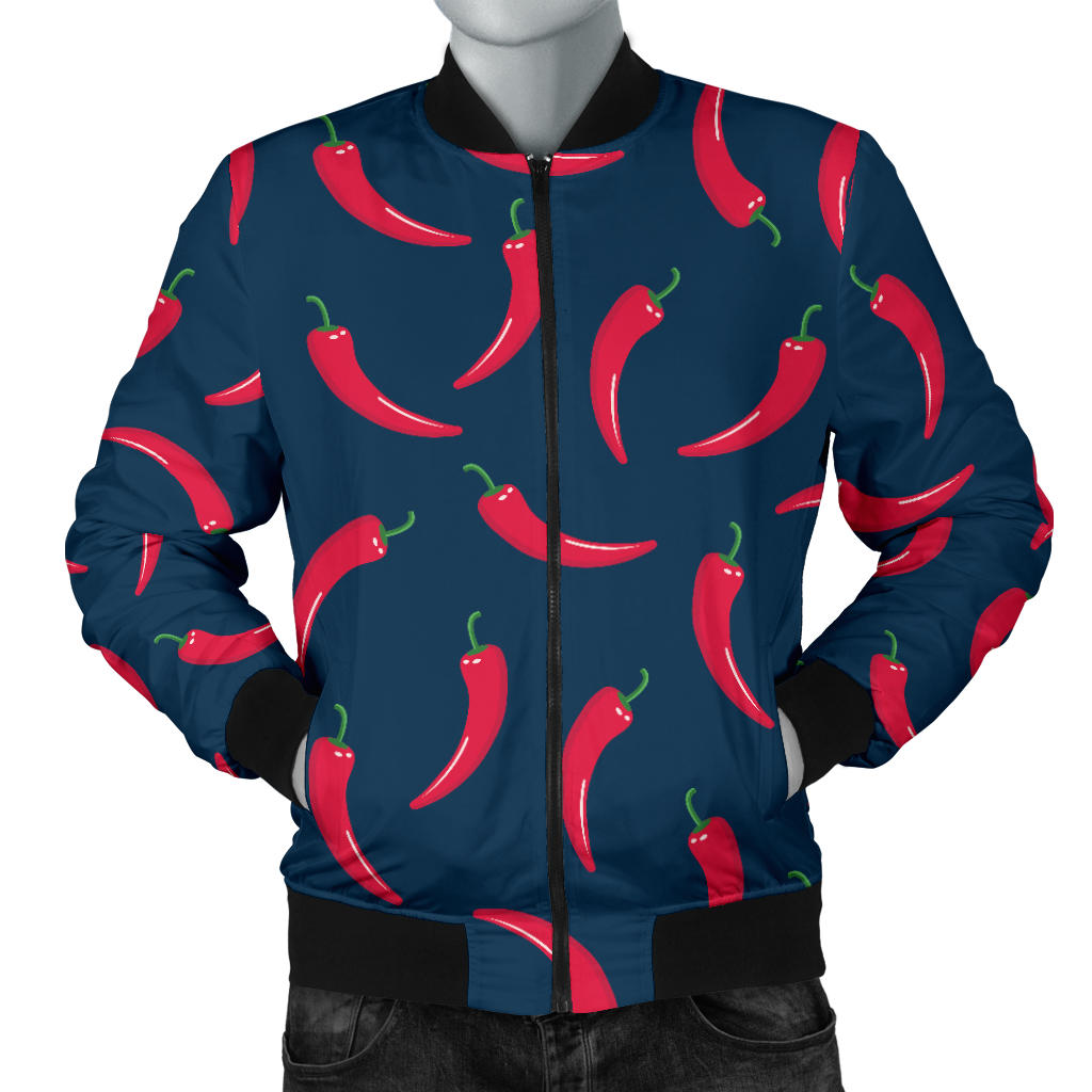 Chilli Pepper Pattern Print Design 03 Men Bomber Jacket