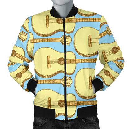 Acoustic Guitar Pattern Print Design 03 Men Bomber Jacket