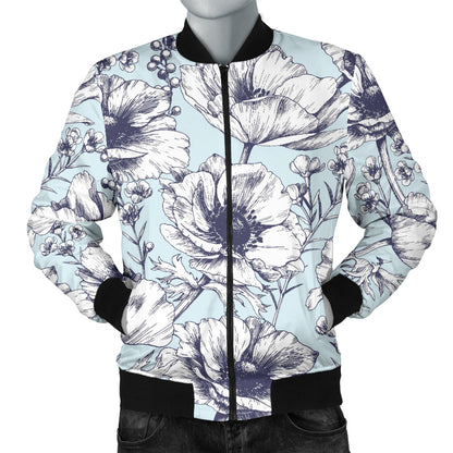 Anemone Pattern Print Design 02 Men Bomber Jacket