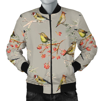 Birds Pattern Print Design 03 Men Bomber Jacket
