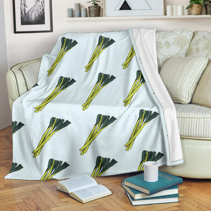 Leek Pattern Print Design 03 Premium Blanket