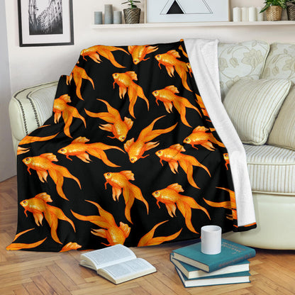 Goldfish Pattern Print Design 03 Premium Blanket