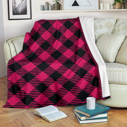 Buffalo check Pink Pattern Print Design 01 Premium Blanket