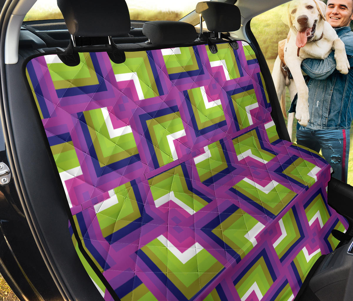 Optical illusion Pattern Print Design A05 Rear Dog Car Seat Cover Hammock
