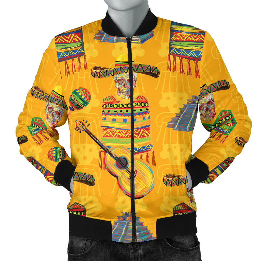 Maracas Mexican Style Pattern Print Design 02 Men Bomber Jacket