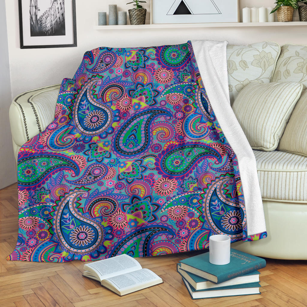 Paisley Colorful Pattern Print Design A02 Premium Blanket