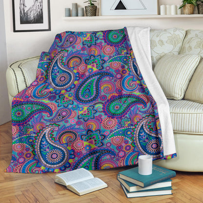 Paisley Colorful Pattern Print Design A02 Premium Blanket
