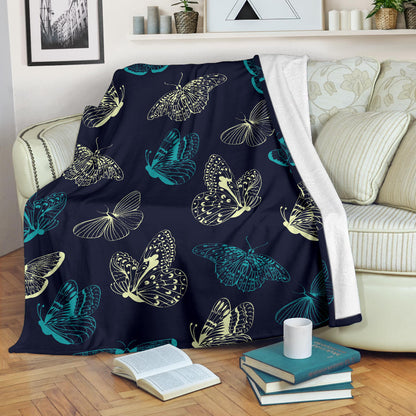 Monarch Butterfly Pattern Print Design 01 Premium Blanket