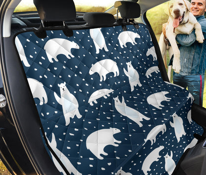 Polar Bear Pattern Print Design A02 Rear Dog Car Seat Cover Hammock