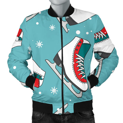 Ice Skate Pattern Print Design 03 Men Bomber Jacket