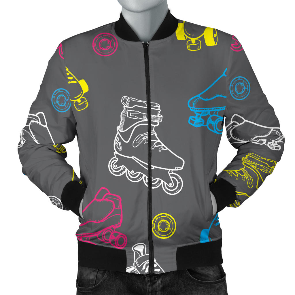 Roller skate Pattern Print Design A02 Men Bomber Jacket