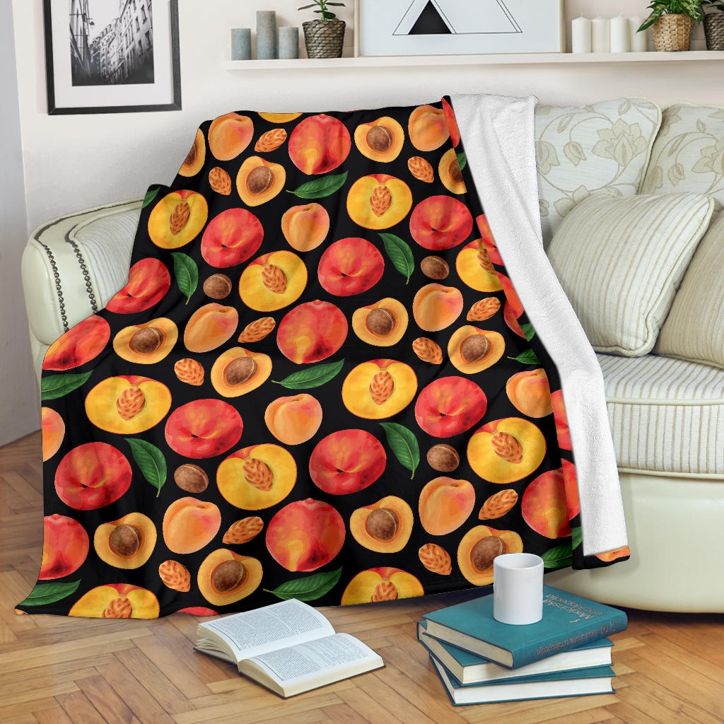 Peach Pattern Print Design A02 Premium Blanket
