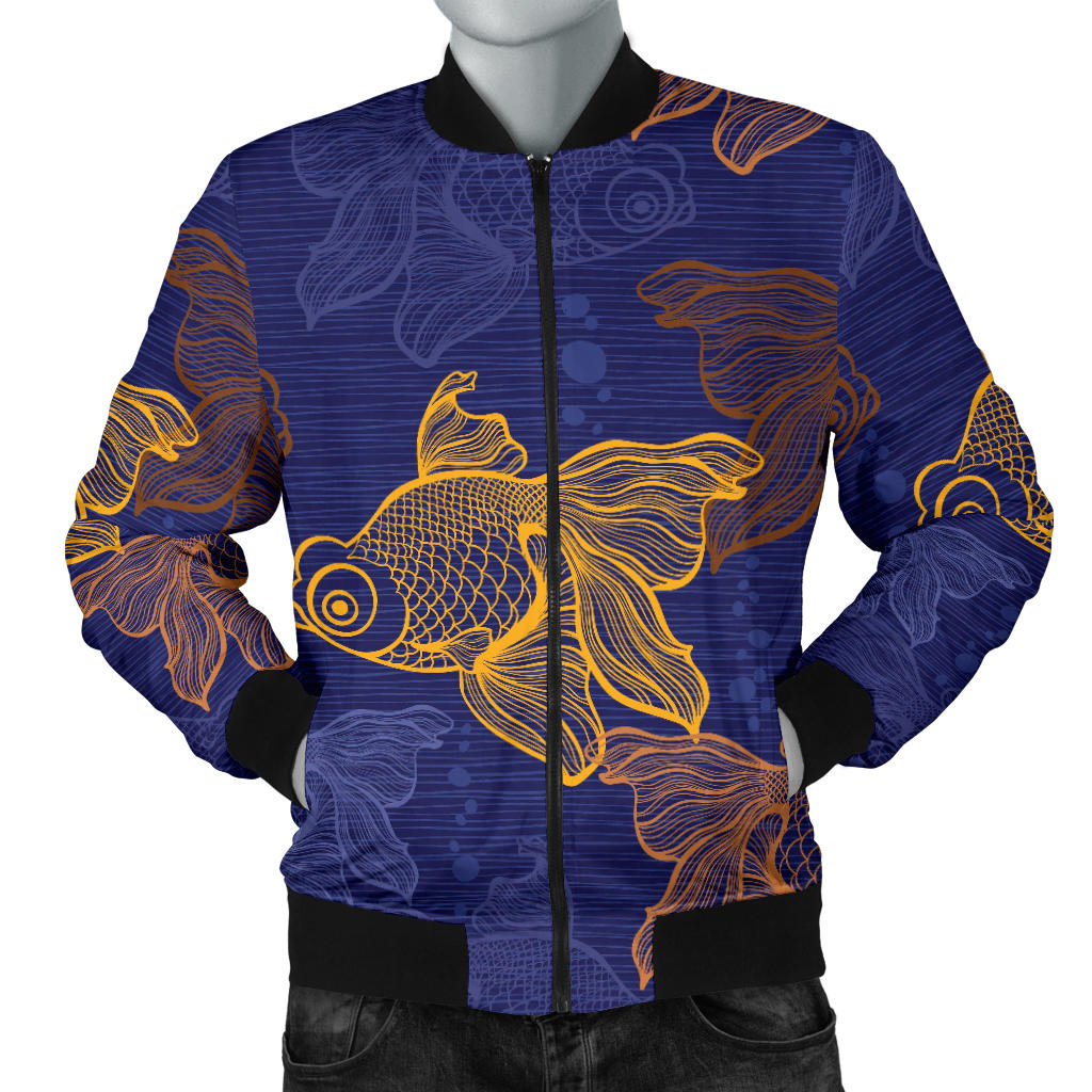 Goldfish Pattern Print Design 01 Men Bomber Jacket