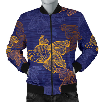 Goldfish Pattern Print Design 01 Men Bomber Jacket