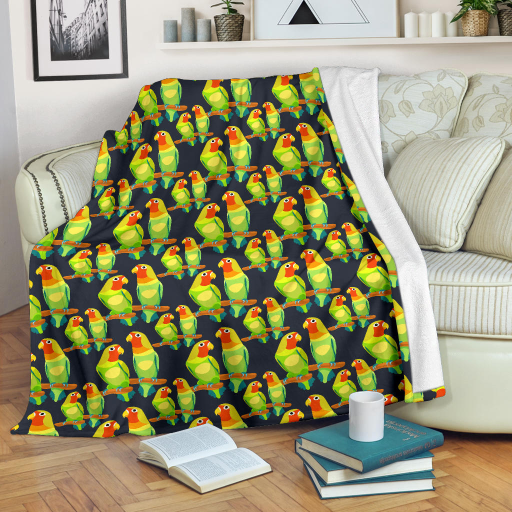 Lovebird Pattern Print Design 01 Premium Blanket